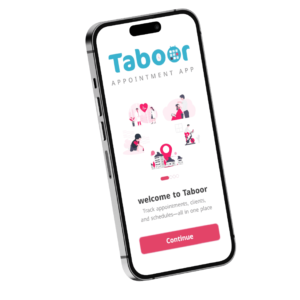 Taboor app shown on a smartphone