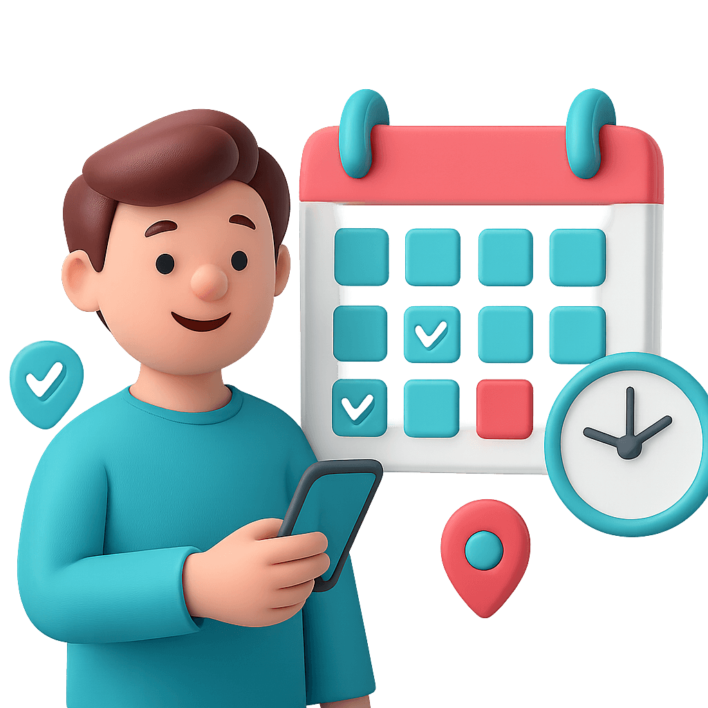 Person booking an appointment on the Taboor app